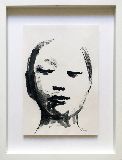 Almud Moog, Asiatin, 2017, Tusche auf Papier, 40 x 30 cm